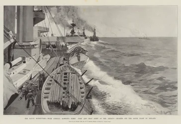 海軍の操縦、ローソン提督の艦隊、アイルランド南海岸沖の最初で唯一の敵の巡洋艦
